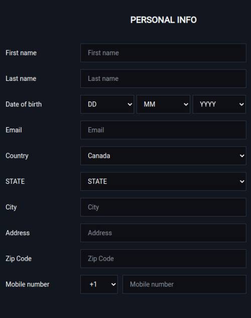 Screenshot of the registration form on CBET