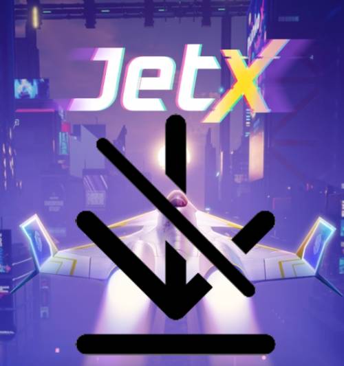 A picture of a jetx logo on a purple background