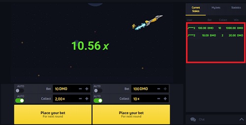 A screenshot of a computer screen with a jetx space ship in the background